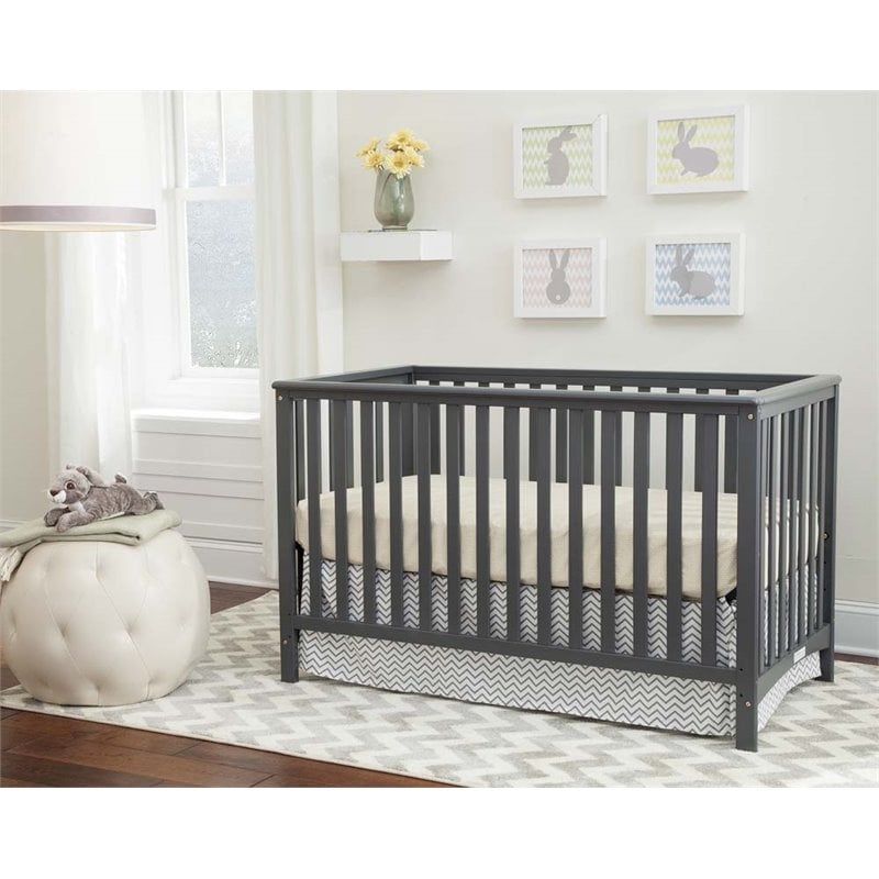 Stork Craft Hillcrest 3in1 Convertible Crib in Gray Cymax Business