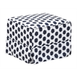 Stork Craft Polka Dot Upholstered Ottoman in White and Navy