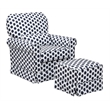 Stork Craft Polka Dot Upholstered Ottoman in White and Navy