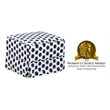 Stork Craft Polka Dot Upholstered Ottoman in White and Navy