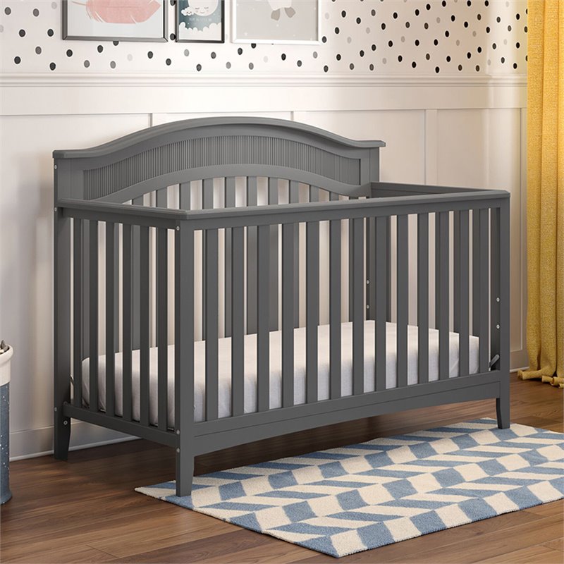 Storkcraft Valley 4 In 1 Convertible Crib In Gray 04523 50g