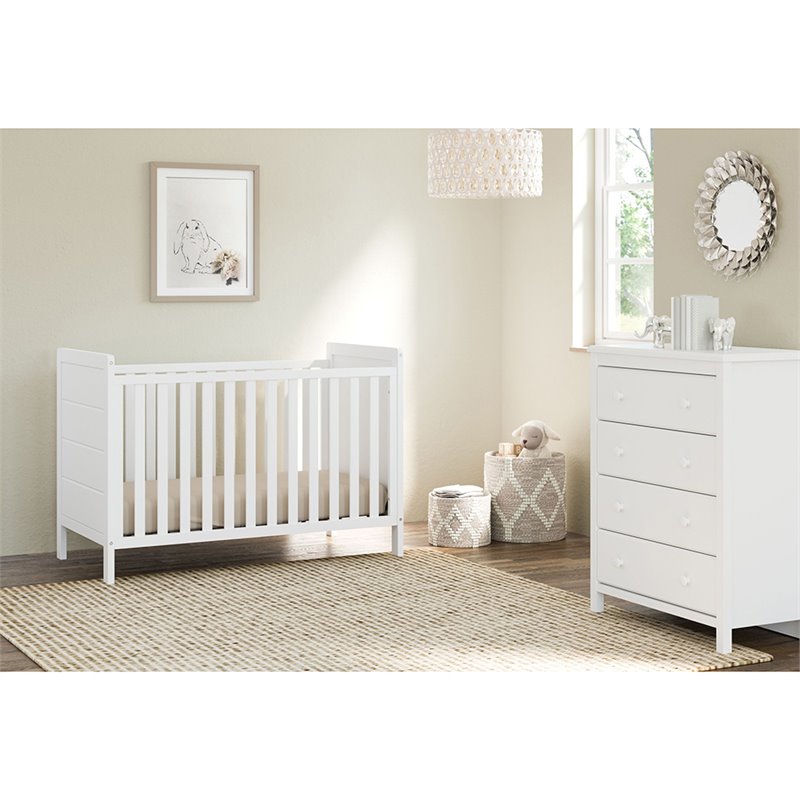 Storkcraft Nestling 3 In 1 Convertible Crib In White 04514 101