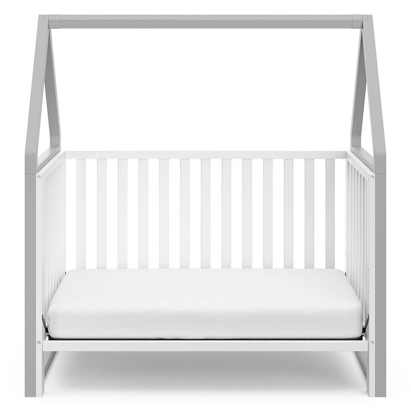 Storkcraft Orchard 5 in 1 Canopy Convertible Crib in Pebble Gray