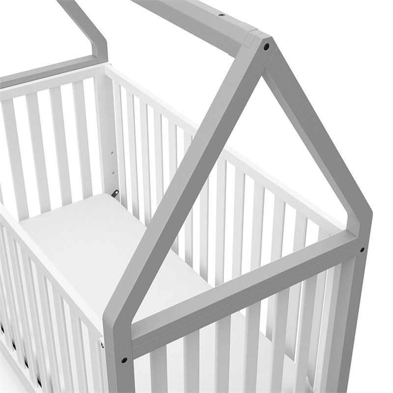 Storkcraft Orchard 5 in 1 Canopy Convertible Crib in Pebble Gray