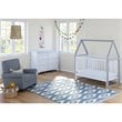 Storkcraft Orchard 5 in 1 Canopy Convertible Crib in Pebble Gray