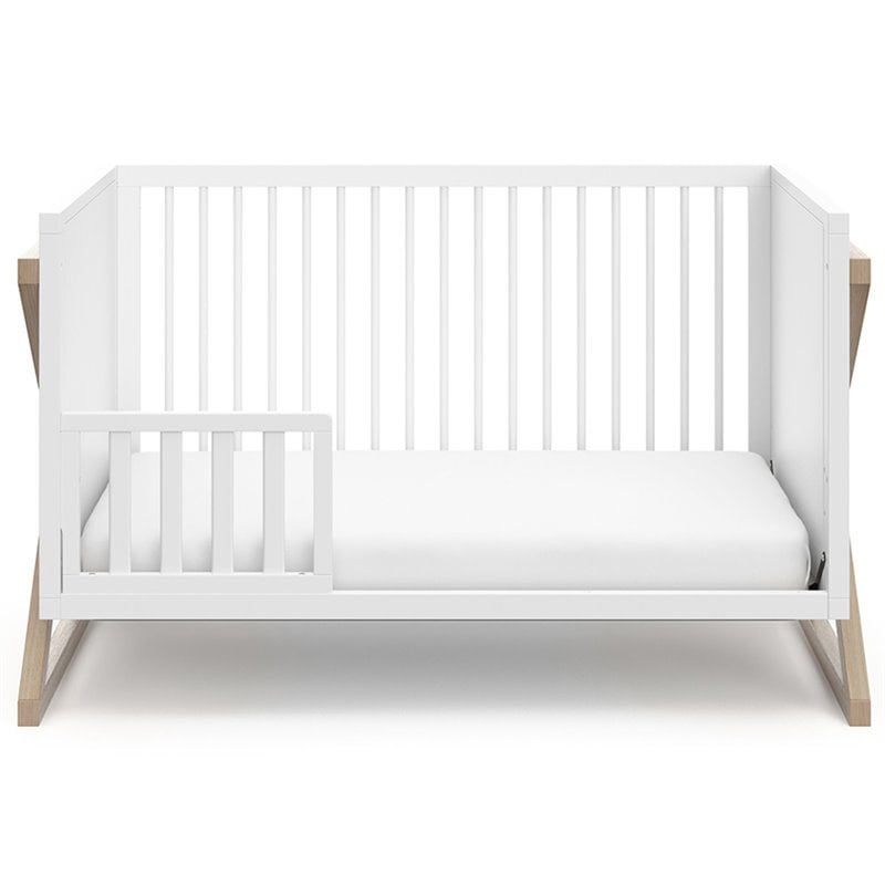 Storkcraft Equinox 3 in 1 Convertible Crib in White and Driftwood