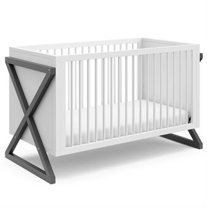 Storkcraft Equinox 3 in 1 Convertible Crib in White and Gray
