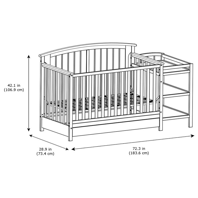 storkcraft steveston 4 in 1 crib and changer with drawer gray