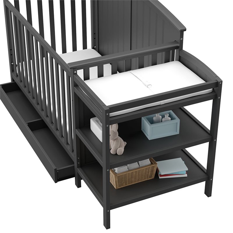 Storkcraft Steveston 3 Piece Convertible Crib Set in Gray