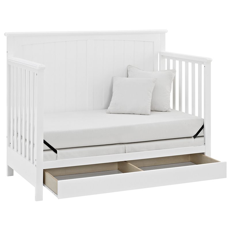 Storkcraft Davenport 5 In 1 Convertible Crib With Drawer In White