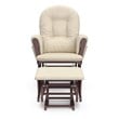 Stork Craft Hoop Glider and Ottoman in Cherry and Beige