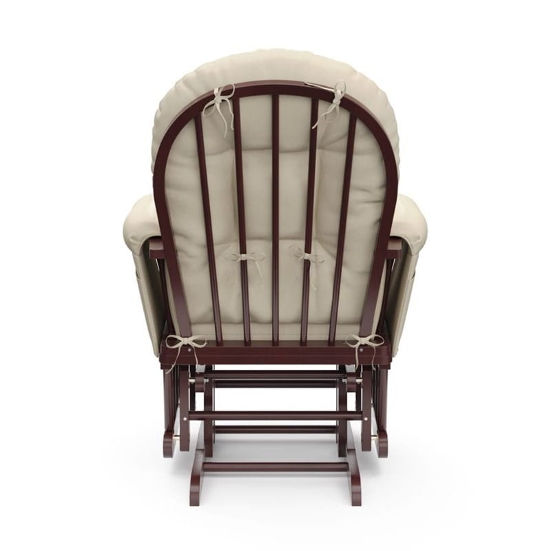 Stork Craft Hoop Glider and Ottoman in Cherry and Beige