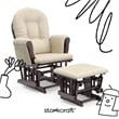 Stork Craft Hoop Glider and Ottoman in Espresso and Beige
