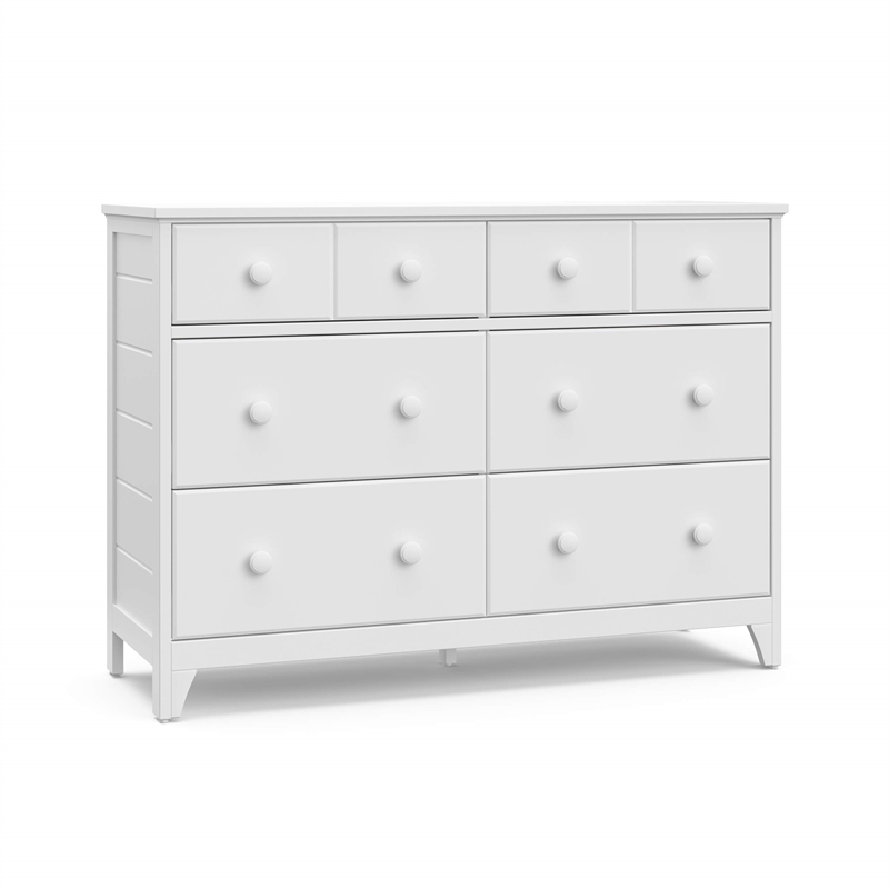 Storkcraft Moss 6 Drawer Double Dresser in White