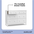 Storkcraft Moss 6 Drawer Double Dresser in White