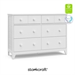 Storkcraft Moss 6 Drawer Double Dresser in White