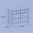 Storkcraft Moss 6 Drawer Double Dresser in White