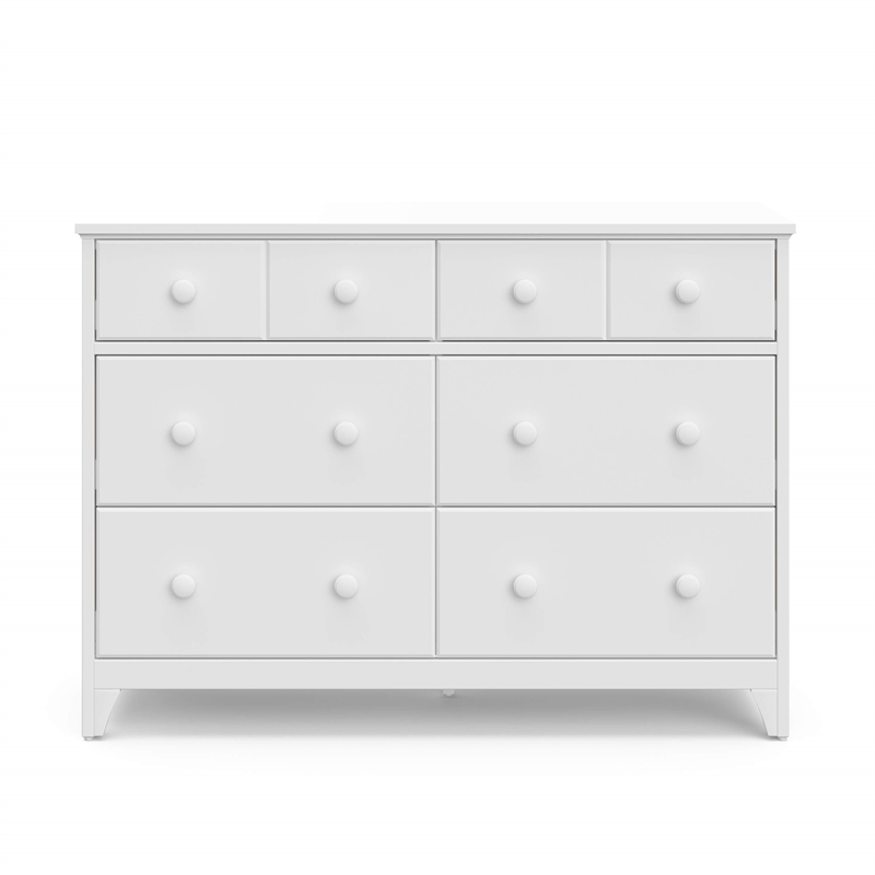 Storkcraft Moss 6 Drawer Double Dresser in White