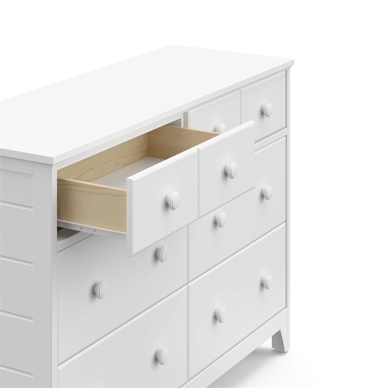 Storkcraft Moss 6 Drawer Double Dresser in White