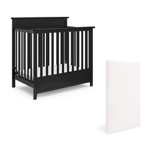 Storkcraft Petal Mini 4 in 1 Convertible Crib in Espresso