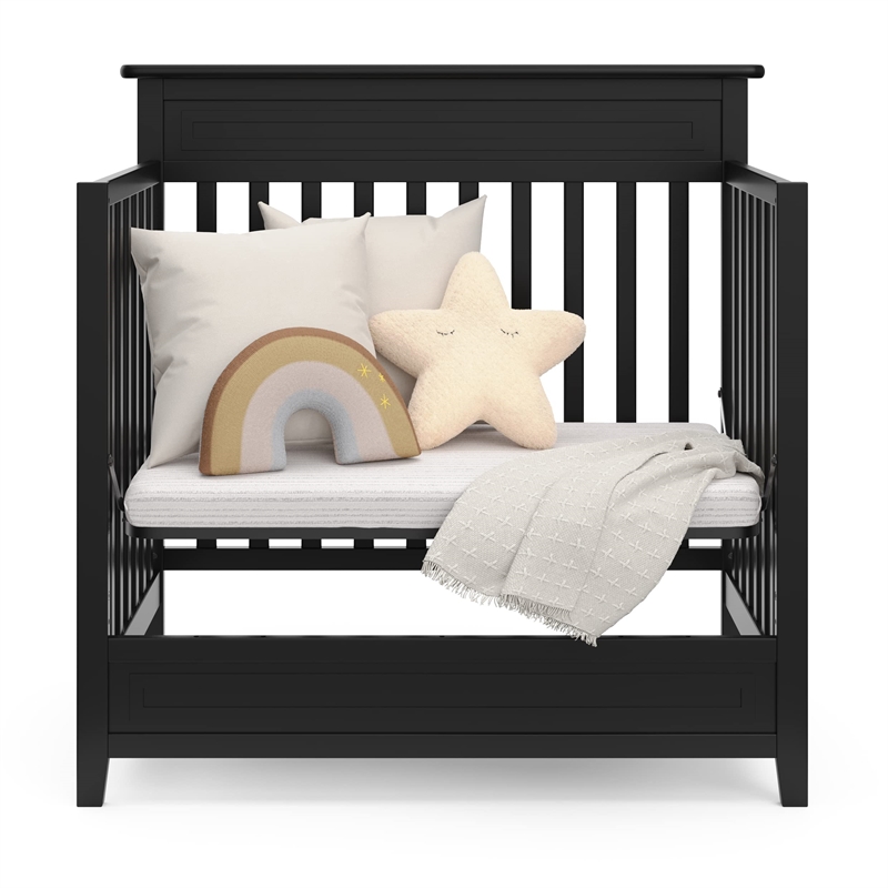 Storkcraft Petal Mini 4 in 1 Convertible Crib in Espresso