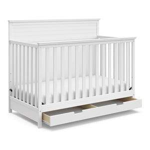 Storkcraft Homestead 4 in 1 Convertible Crib with Drawer in White