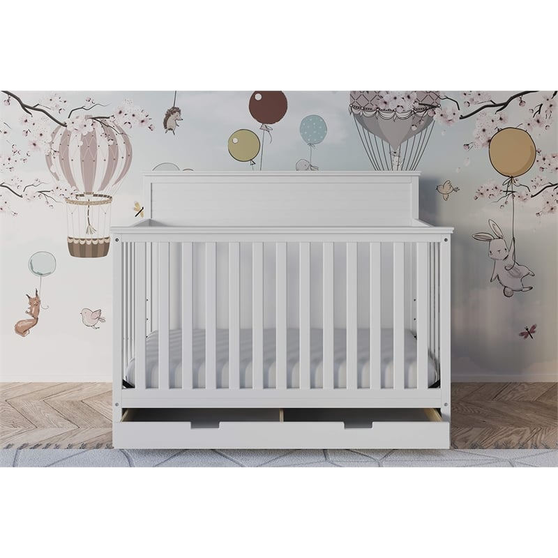Storkcraft Homestead 4 in 1 Convertible Crib with Drawer in White