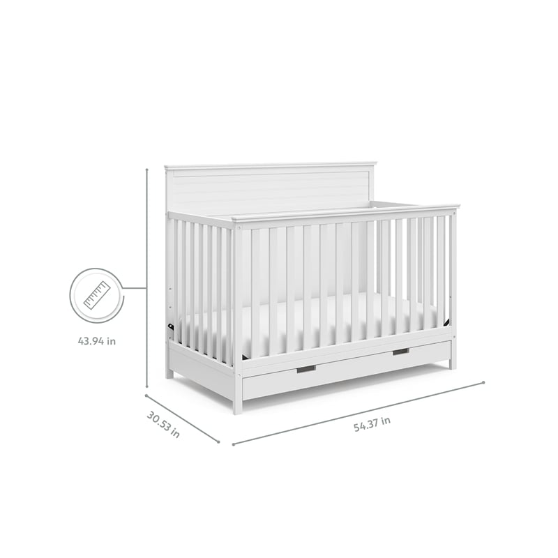 Storkcraft Homestead 4 in 1 Convertible Crib with Drawer in White