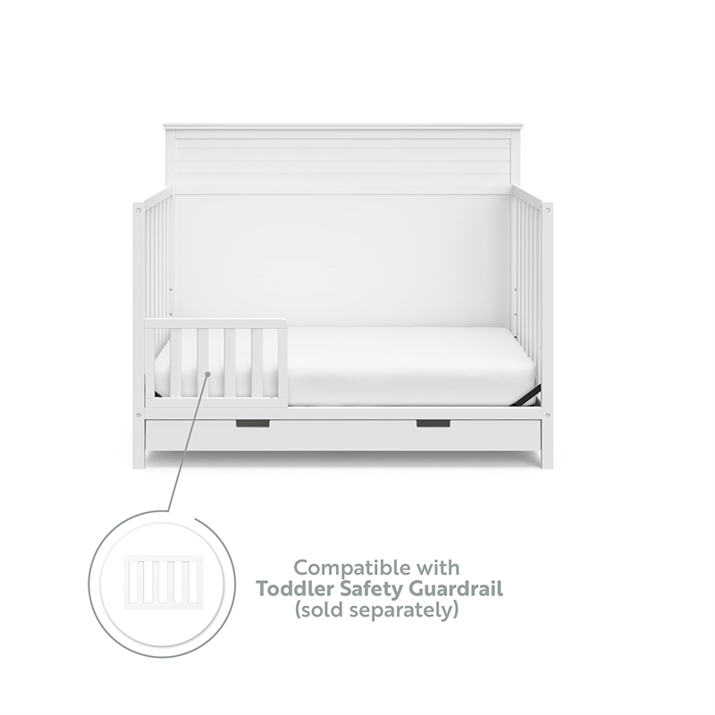 Storkcraft Homestead 4 in 1 Convertible Crib with Drawer in White