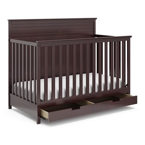 Storkcraft Homestead 4 in 1 Convertible Crib with Drawer in Espresso