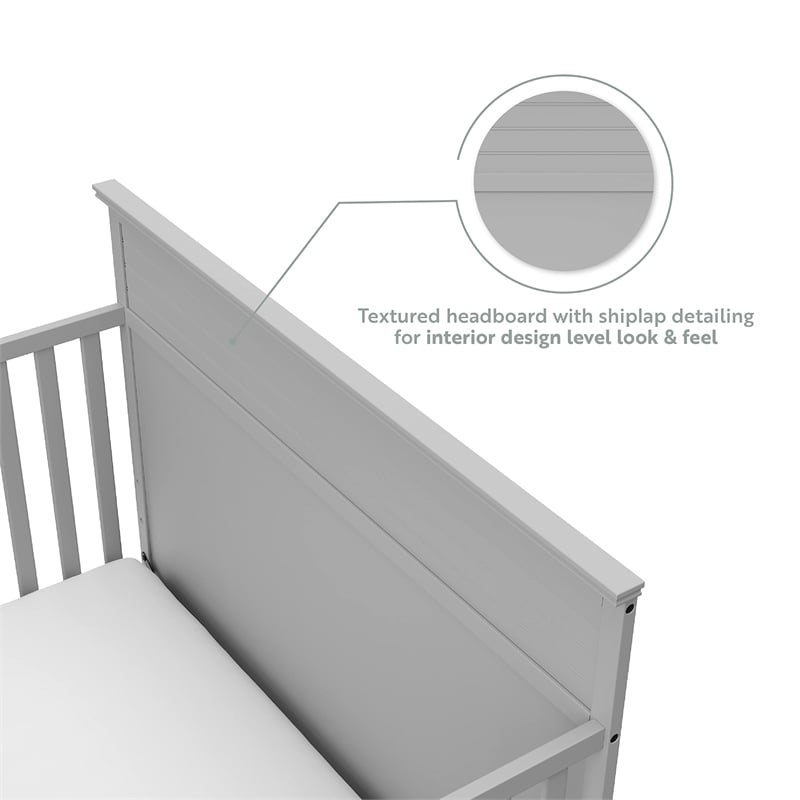 Storkcraft Homestead 4 in 1 Convertible Crib with Drawer in Pebble Gray