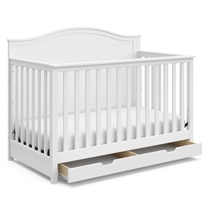 Storkcraft Moss 4 in 1 Convertible Crib with Drawer in White