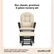 Stork Craft Hoop Glider and Ottoman in Black and Beige