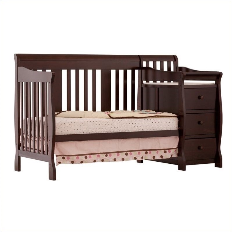 Stork Craft 4 In 1 Portofino Crib Changer Combo In Espresso