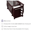Stork Craft 4-in-1 Portofino Crib & Changer Combo in Espresso