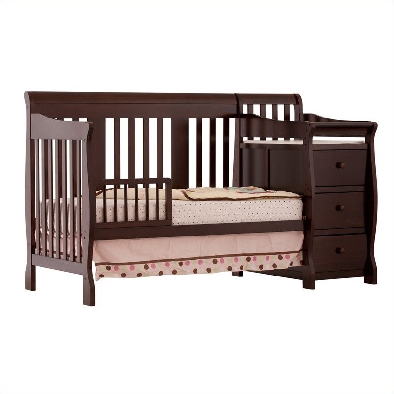 Stork Craft 4 In 1 Portofino Crib Changer Combo In Espresso