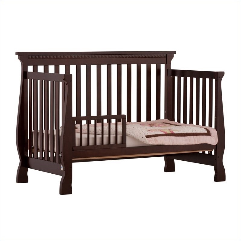 4in1 Fixed Side Convertible Crib in Espresso 04587139
