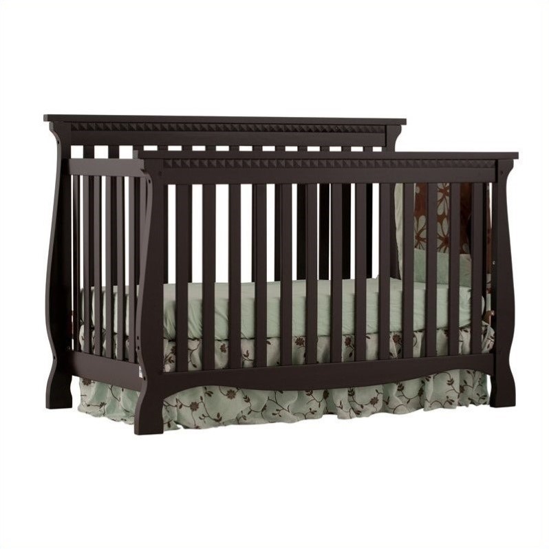 4in1 Fixed Side Convertible Crib in Black 0458713B