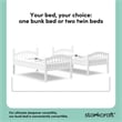 Stork Craft Long Horn Solid Wood Twin over Twin Bunk Bed in White