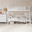 Stork Craft Long Horn Solid Wood Twin over Twin Bunk Bed in White