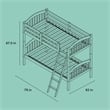 Stork Craft Long Horn Solid Wood Twin over Twin Bunk Bed in White