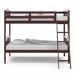Stork Craft Long Horn Solid Wood Twin over Twin Bunk Bed in Espresso