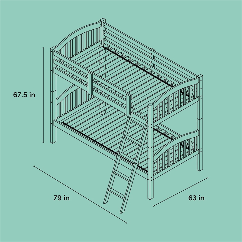 Stork Craft Long Horn Solid Wood Twin over Twin Bunk Bed in Espresso