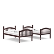 Stork Craft Long Horn Solid Wood Twin over Twin Bunk Bed in Espresso