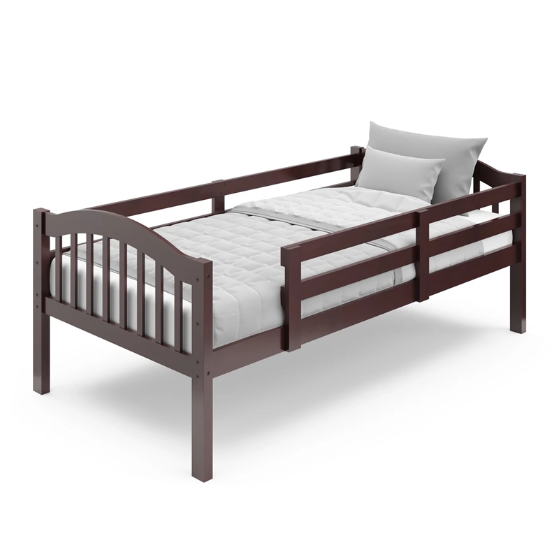 Stork Craft Long Horn Solid Wood Twin over Twin Bunk Bed in Espresso