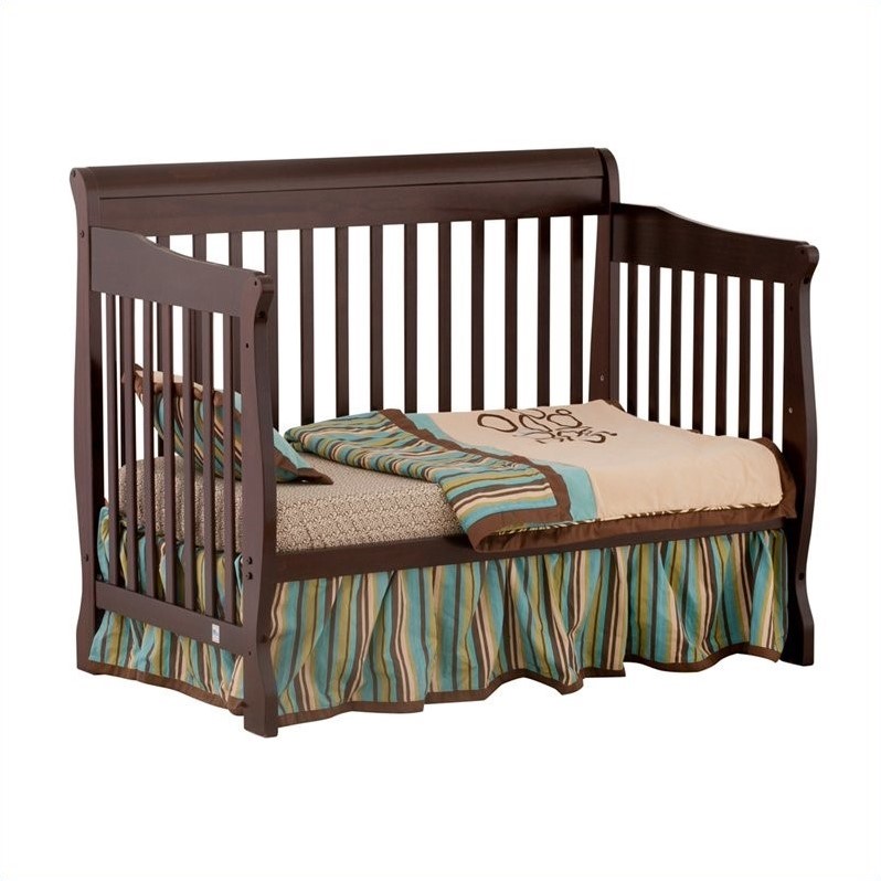 4in1 Fixed Side Convertible Crib in Espresso 04587459