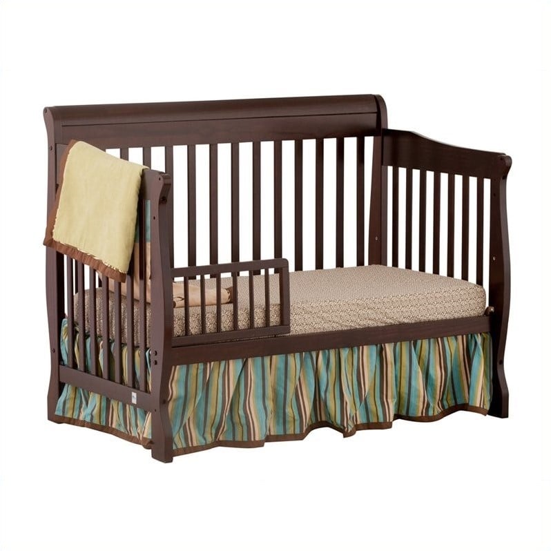 4in1 Fixed Side Convertible Crib in Espresso 04587459