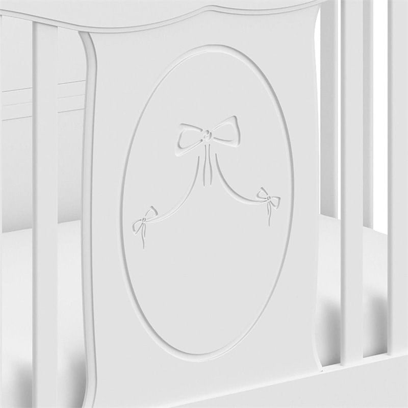 Stork Craft Princess Fixed Side Convertible Crib in White