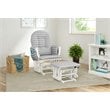 Storkcraft White Frame Hoop Glider with Ottoman in Chevron