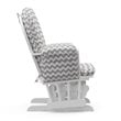 Storkcraft White Frame Hoop Glider with Ottoman in Chevron